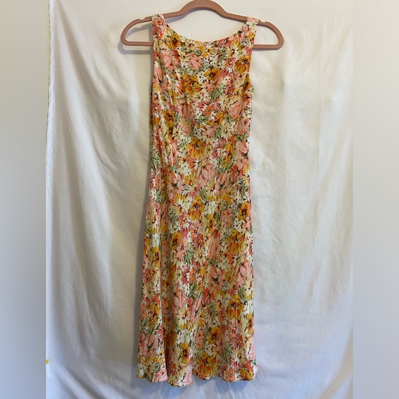 Ann Taylor LOFT sleeveless Dress, Size 0, warm Floral print - Picture 4 of 7